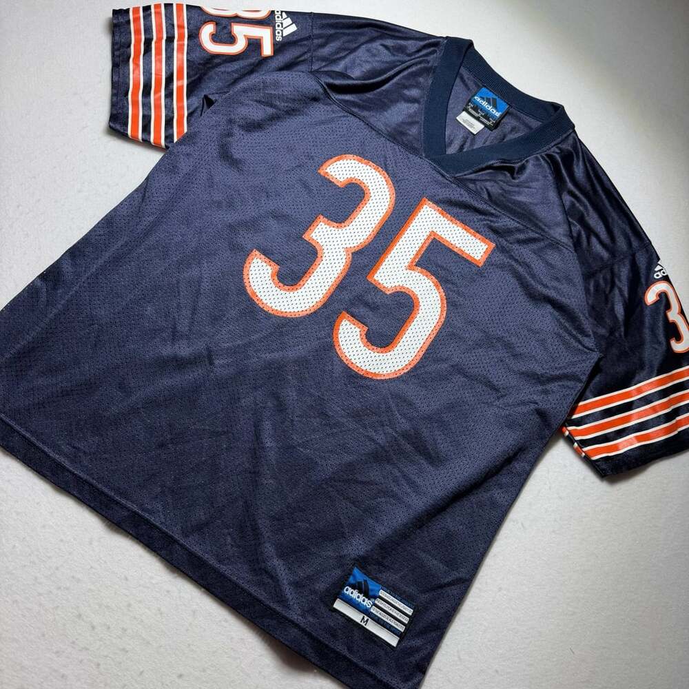 Vintage Adidas Chicago Bears Anthony Thomas #35 NFL Football Jersey Navy Blue